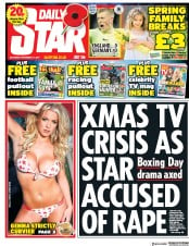 Daily Star (UK) Newspaper Front Page for 11 November 2017