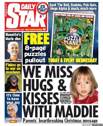 Daily Star Newspaper Front Page (UK) for 11 December 2019
