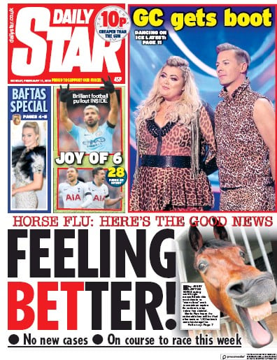 Daily Star Newspaper Front Page (UK) for 11 February 2019