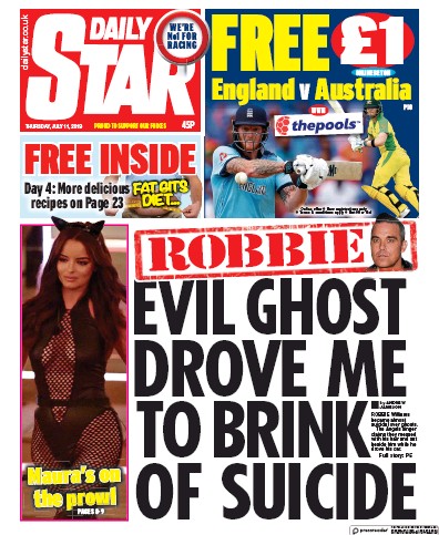 Daily Star Newspaper Front Page (UK) for 11 July 2019