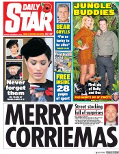 Daily Star (UK) Newspaper Front Page for 12 November 2018
