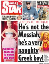 Daily Star (UK) Newspaper Front Page for 12 February 2019