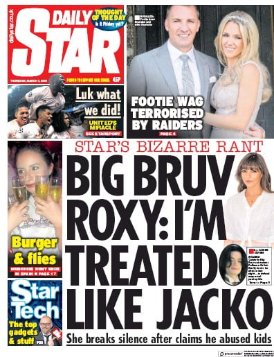 Daily Star Newspaper Front Page (UK) for 12 March 2019