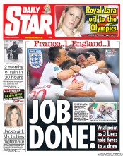 Daily Star Newspaper Front Page (UK) for 12 June 2012