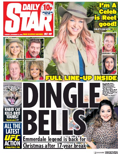 Daily Star Newspaper Front Page (UK) for 13 November 2018