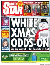 Daily Star (UK) Newspaper Front Page for 13 December 2017