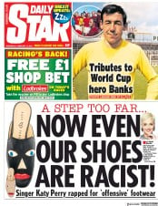 Daily Star (UK) Newspaper Front Page for 13 February 2019