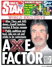 Daily Star (UK) Newspaper Front Page for 14 February 2019