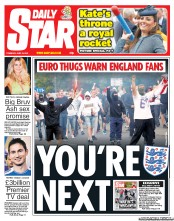 Daily Star Newspaper Front Page (UK) for 14 June 2012