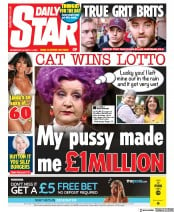 Daily Star (UK) Newspaper Front Page for 14 August 2019