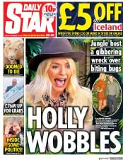 Daily Star (UK) Newspaper Front Page for 16 November 2018