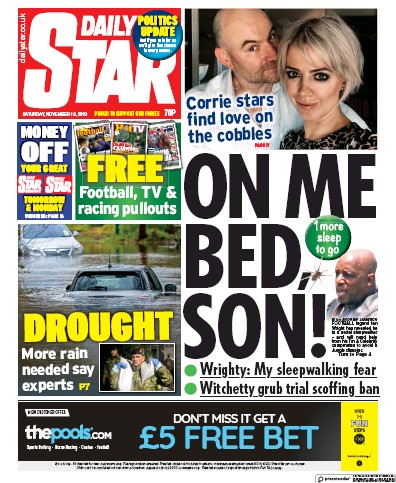 Daily Star Newspaper Front Page (UK) for 16 November 2019