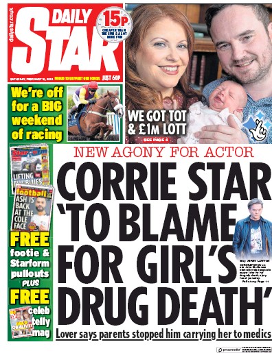 Daily Star Newspaper Front Page (UK) for 16 February 2019
