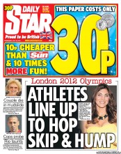 Daily Star Newspaper Front Page (UK) for 18 July 2012