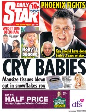 Daily Star (UK) Newspaper Front Page for 19 October 2018
