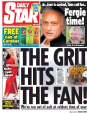 Daily Star (UK) Newspaper Front Page for 19 December 2018