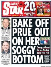 Daily Star (UK) Newspaper Front Page for 1 November 2017