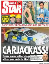 Daily Star (UK) Newspaper Front Page for 1 November 2018