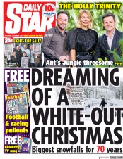 Daily Star (UK) Newspaper Front Page for 1 December 2018