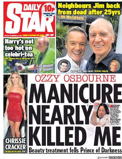 Daily Star Newspaper Front Page (UK) for 1 December 2018