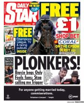 Daily Star (UK) Newspaper Front Page for 1 June 2019