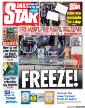 Daily Star (UK) Newspaper Front Page for 20 October 2023