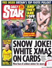 Daily Star (UK) Newspaper Front Page for 20 November 2017