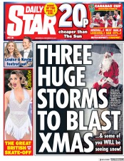 Daily Star (UK) Newspaper Front Page for 20 December 2017