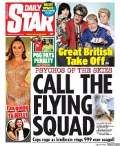 Daily Star (UK) Newspaper Front Page for 20 August 2019