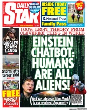 Daily Star (UK) Newspaper Front Page for 21 October 2023