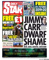 Daily Star (UK) Newspaper Front Page for 21 June 2019