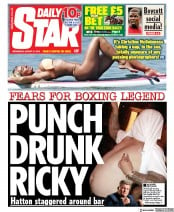 Daily Star (UK) Newspaper Front Page for 21 August 2019