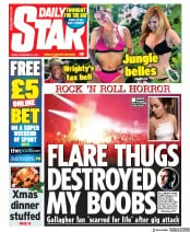 Daily Star (UK) Newspaper Front Page for 22 November 2019
