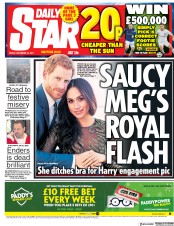 Daily Star (UK) Newspaper Front Page for 22 December 2017