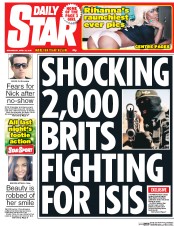 Daily Star Newspaper Front Page (UK) for 22 April 2015