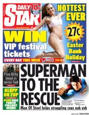 Daily Star (UK) Newspaper Front Page for 22 April 2019
