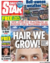 Daily Star (UK) Newspaper Front Page for 23 October 2023