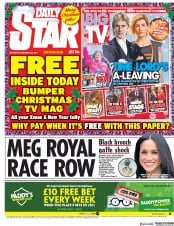 Daily Star (UK) Newspaper Front Page for 23 December 2017