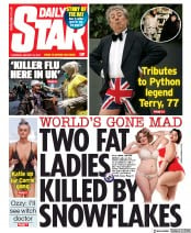 Daily Star (UK) Newspaper Front Page for 23 January 2020