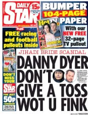 Daily Star (UK) Newspaper Front Page for 23 February 2019