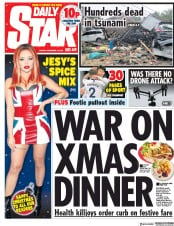 Daily Star (UK) Newspaper Front Page for 24 December 2018