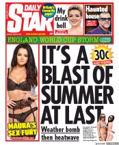Daily Star (UK) Newspaper Front Page for 24 June 2019