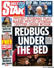 Daily Star (UK) Newspaper Front Page for 25 October 2023