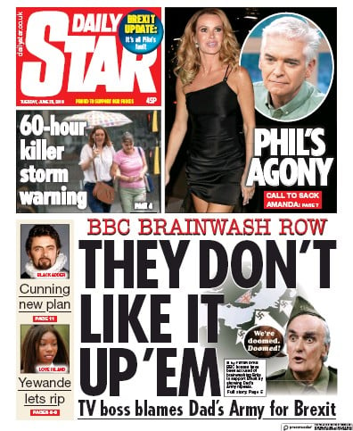 Daily Star Newspaper Front Page (UK) for 25 June 2019