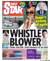 Daily Star (UK) Newspaper Front Page for 25 September 2019