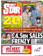 Daily Star (UK) Newspaper Front Page for 26 December 2017