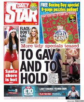 Daily Star (UK) Newspaper Front Page for 26 December 2019