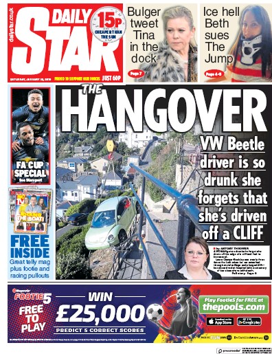 Daily Star Newspaper Front Page (UK) for 26 January 2019