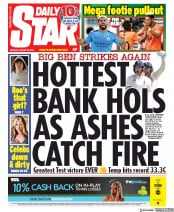 Daily Star (UK) Newspaper Front Page for 26 August 2019