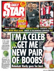 Daily Star (UK) Newspaper Front Page for 27 November 2017